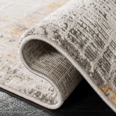 Abstract Swirls Grey/Beige Square Synthetic Easy-Care Rug