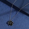 Women's Rose Pendant Necklace - Midnight Black - 3 of 4