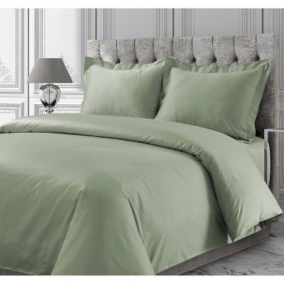 Queen 3pc 300 Thread Ct Rayon from Bamboo Oversized Duvet Set Green -  Tribeca Living