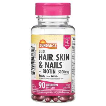 Sundance Vitamins Ultra Hair, Skin & Nails + Biotin, 90 Quick Release Softgels
