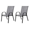 Ridstar 2 Piece Outdoor Patio Dining Chairs with Armrest High Backrest For Garden & Backyard-Grey - 3 of 4