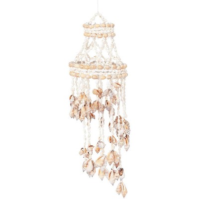 Juvale Seashell Wind Chimes, Beach Home Outdoor Garden Decor (5.5 x 17.5 Inches)