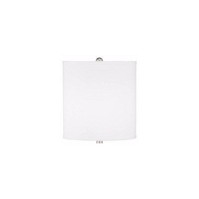 Brushed Nickel Gourd Table Lamp with White Fabric Shade
