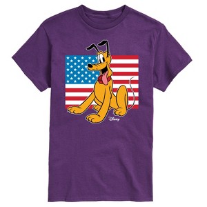Men's - Disney - Pluto Patriotic USA Flag Short Sleeve Graphic T-Shirt - 1 of 4