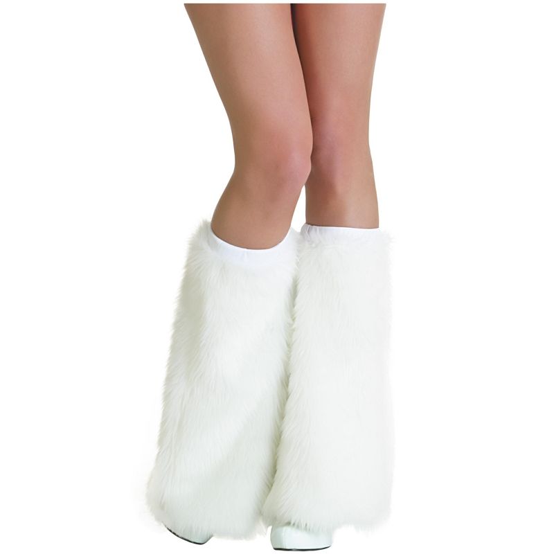 HalloweenCostumes.com  Women  Adult White Furry Boot Covers, White, 1 of 2