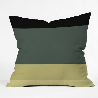 16"x16" Poems Contemporary Color Block V Throw Pillow Green - Deny Designs