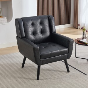 TIRAMISUBEST Modern Soft Leather Chair,Ergonomics Accent Chair - 1 of 4