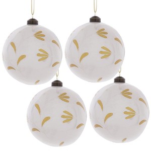 Whisen D3.9" Christmas Ball Ornaments, Glass Decorative Hanging Ball Christmas Tree Ornaments, Set of 6 - 1 of 4