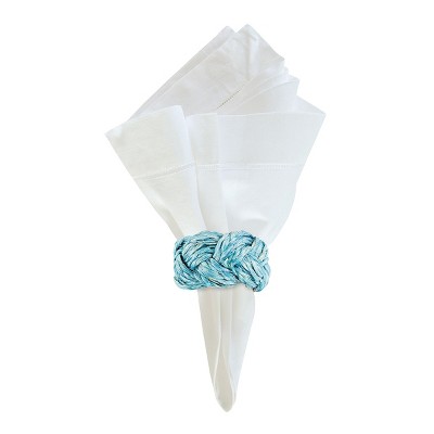 C&F Home Braided Aqua Napkin Ring Set of 6