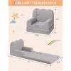 Kids Couch, 2-in-1 Convertible Teddy Fleece Fabric Toddler Sofa Chair, Soft Fold Out Couch Lounger for Kids, Children's Sofa Bed for Playroom - 4 of 4