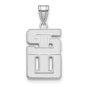 Black Bow Jewelry 14k White Gold Southern Illinois Salukis NCAA Large Pendant - 1 of 4