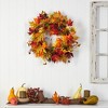 Nearly Natural 24” Autumn Maple Leaf and Berries Artificial Fall Wreath with Twig Base - 4 of 4
