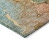 Copper Orange And Teal Blue Abstract Washable Indoor Outdoor Area Rug - 4 of 4