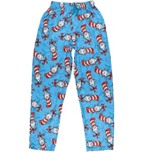 Seven Times Six Dr. Seuss PJs Mens Cat In The Hat Expressions All Over Print Pajama Pants - 1 of 3