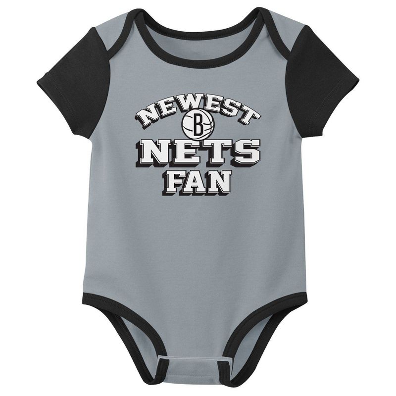 NBA Brooklyn Nets Infant Boys&#39; 3pk Bodysuit Set, 2 of 5