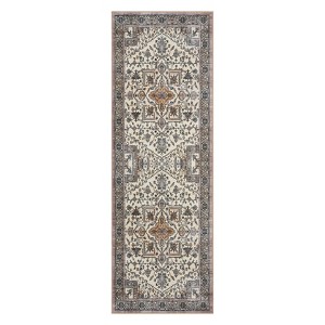 Machine Washable Area Rug – Non-Slip Low Pile Vintage Runner for Living Room, Bedroom, Hallway - 1 of 4