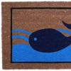 HomeRoots 18" X 30" Brown Blue And Red Coir Whale Outdoor Door Mat - 4 of 4