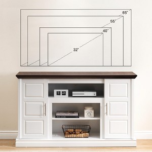 TV Stand for 65 inch TV, Entertainment Center with Storage Metal Media TV Console Table - 1 of 4
