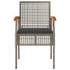 vidaXL 2-Pcs Gray Patio Chairs - Acacia Wood/Poly Rattan, with Dark Gray Cushions - Outdoor/Garden - 4 of 4
