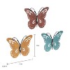 Hastings Home 3-Pc Modern Butterfly Metal Wall Art Set - 4 of 4