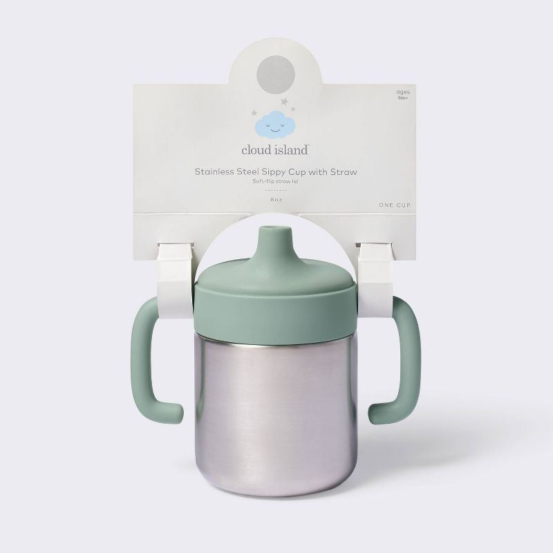 8oz Stainless Steel Sippy Cup - Green - Cloud Island&#8482;, 5 of 6