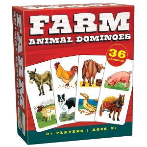 Outset Media: Farm Animal Dominoes Classic Matching Card Game - 1 of 4