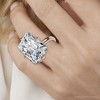 Pompeii3 Certified 11Ct Radiant Diamond Solitaire Engagement Ring 14k Gold/Pt Lab Created - 4 of 4