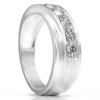 Pompeii3 1Ct Diamond Men's Ring Brushed Wedding Band in White Rose or Yellow Gold - 3 of 4