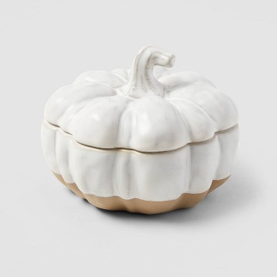 10oz Stoneware Pumpkin Jar White - Threshold™
