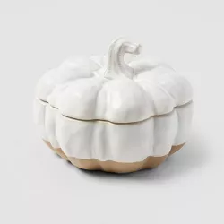 10oz Stoneware Pumpkin Jar White - Threshold™