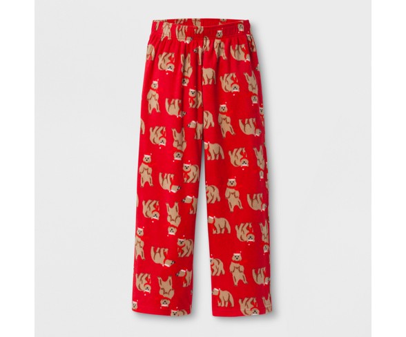 Boys' Bear Print Pajama Pants - Red XS