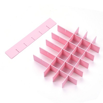 Pink Adjustable 30-Slot Nail Polish Divider Organizer