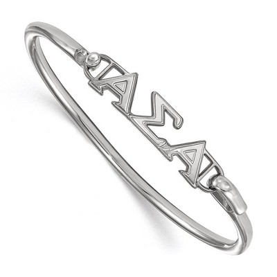 Black Bow Jewelry Sterling Silver Alpha Sigma Alpha Greek Life Bangle Bracelet 7 Inch