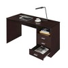 Brown Wood Desk With 3 Storage Drawers And Shelf, Home Office Writing Table - 4 of 4