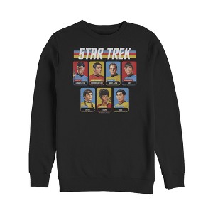 Men's Star Trek Rainbow Enterprise Crew Playing Cards Sweatshirt - 1 of 3