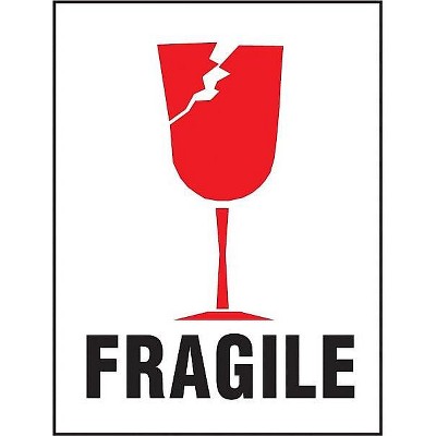 The Packaging Wholesalers 2 x 3" Fragile Label (Orange/Black) LABDL1561