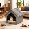 MooxvMoo Cabin-Style Cat House,Waterproof Resin Shelter for Indoor & Outdoor Use, Durable & Easy to Assemble Cozy Pet Bed - 4 of 4