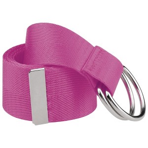 INSPIRE CHIC Women's Double D-Ring Buckle Canvas Solid Color Adjustable Waist Belts - 1 of 4