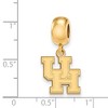 Black Bow Jewelry 14k Yellow Gold Plated Sterling Silver Houston Cougars NCAA Bead Charm - 2 of 3