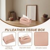 Unique Bargains PU Leather Home Car Office Decorative Tissue Box Holder - 3 of 4
