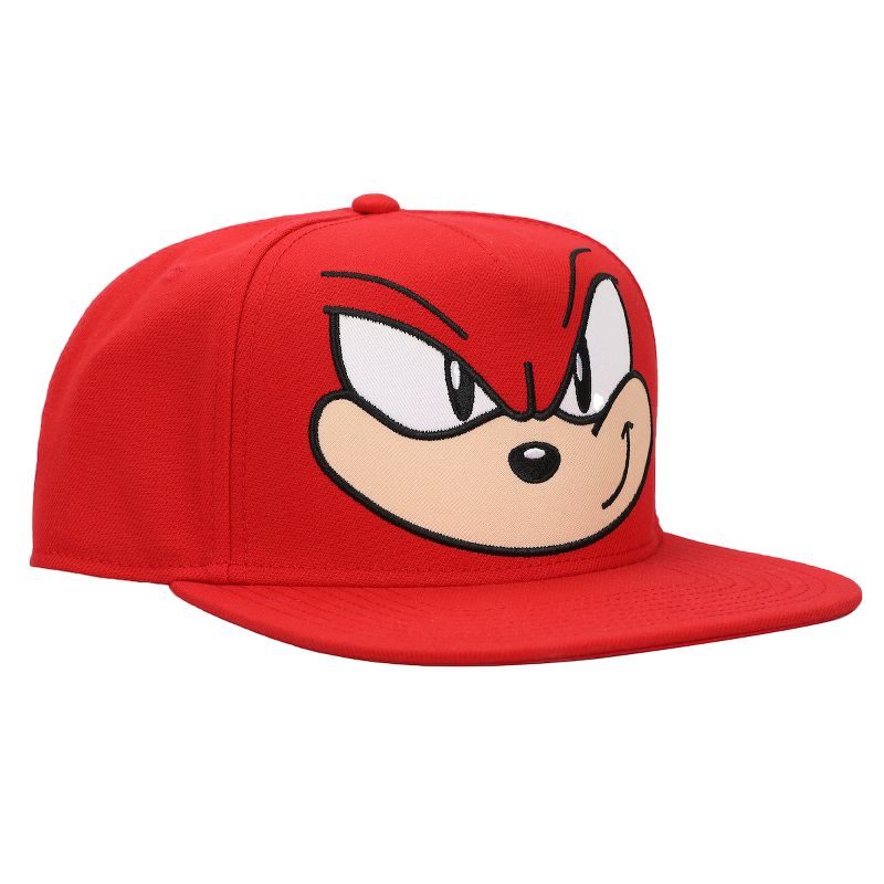 Sonic The Hedgehog Knuckles Big Face Men's Red Snapback Hat, 4 of 7