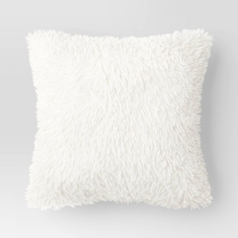 Oversized Sherpa Square Pillow Light Peach - Room Essentials™