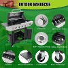 ELJGET 4-Burner Propane Gas Grill with Side Burner, 46700 BTU Outdoor Cooking Stainless Steel BBQ Grills Cabinet, Black - 3 of 4