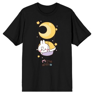 Mimi & Neko Mimi Night Moon & Stars Crew Neck Short Sleeve Men's Black T-shirt - 1 of 3