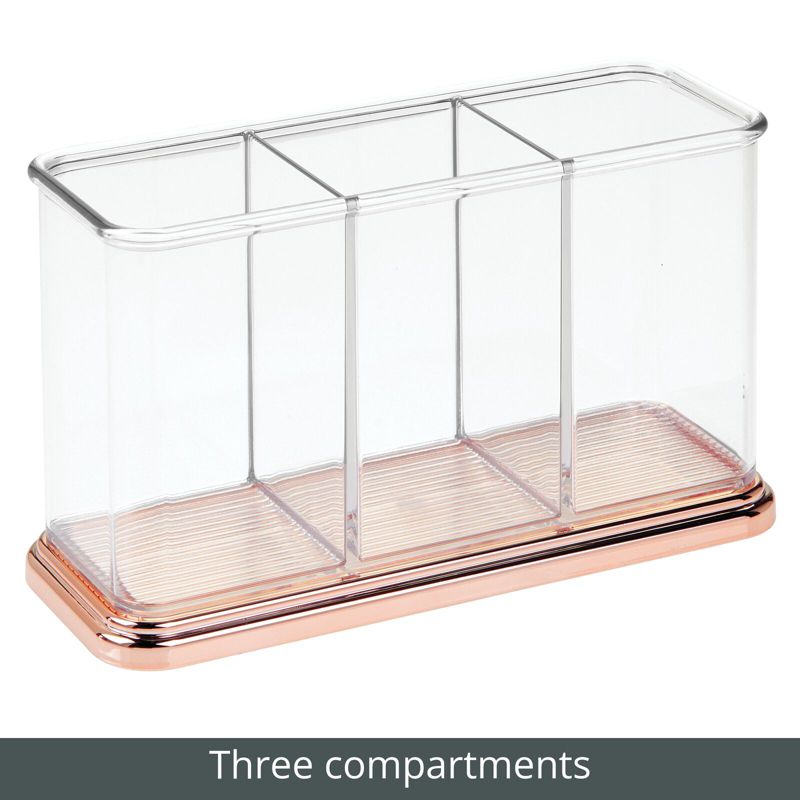 mDesign Plastic Organizer Cup Holder for Home Office Storage - Clear/Rose Gold, 4 of 7