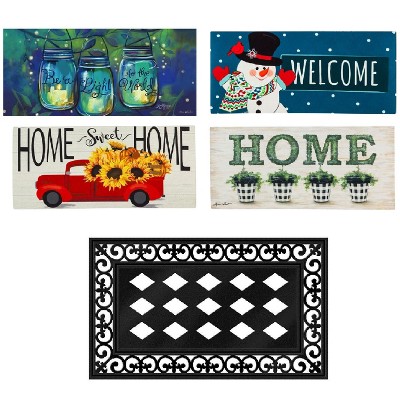 Evergreen Flag Sassafras Doormat Modern Chic Spring, Summer Fall Winter Floormat Set of 5