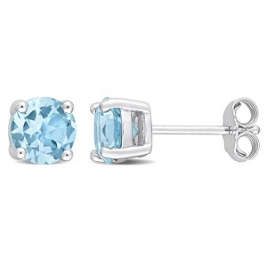 EVERLY JEWELRY | Sterling Silver 2 CT TGW Sky Blue Topaz Stud Earrings - 1 of 4