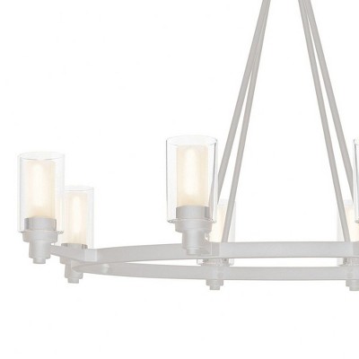 Circolo 27" Bronze 8-Light Oval Chandelier with Clear Glass