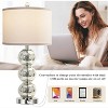 KTMBDW Glass Table Lamps Set of 2, Modern Bedside Lamps for Bedrooms with USB Ports, Nightstand Lamp with White Linen Shade for Living Room, White - 4 of 4