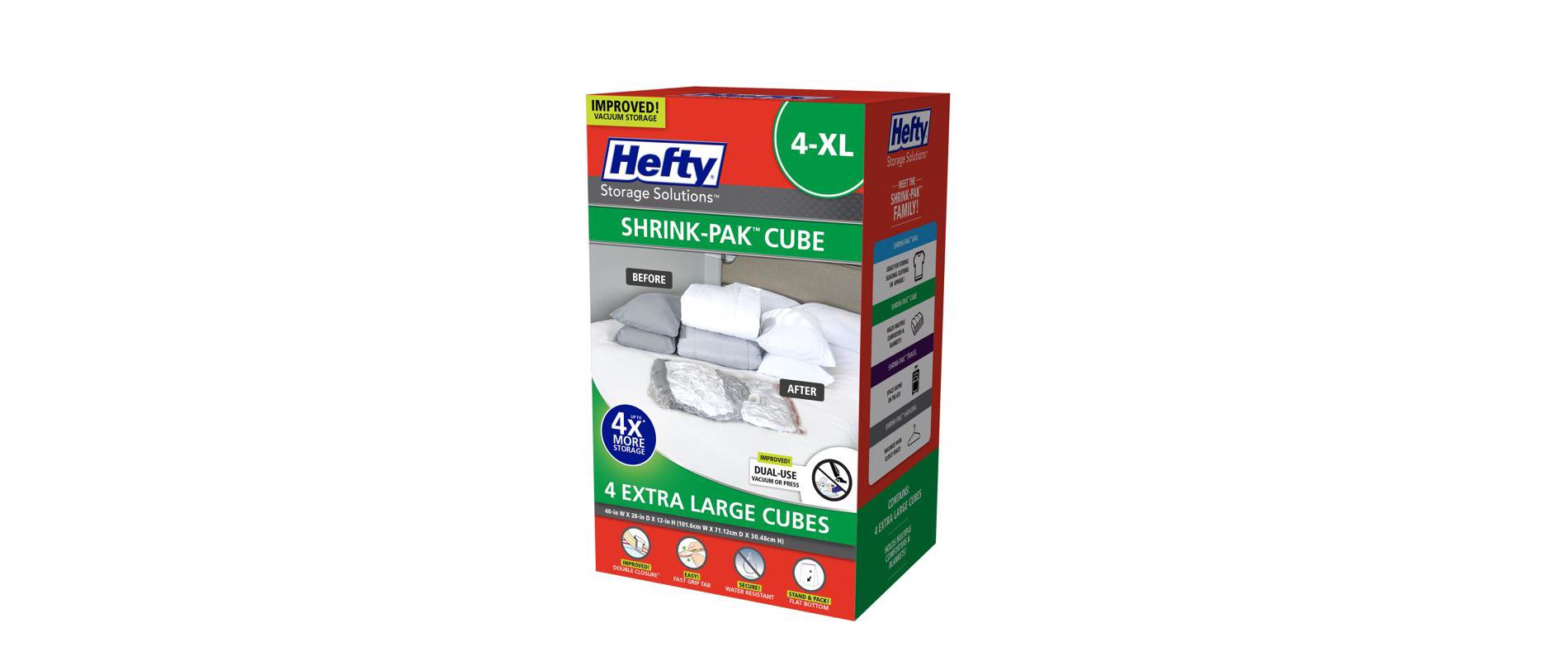 Hefty Shrink-Pak Clear Vacuum Cube Storage Bags (Case of 2)